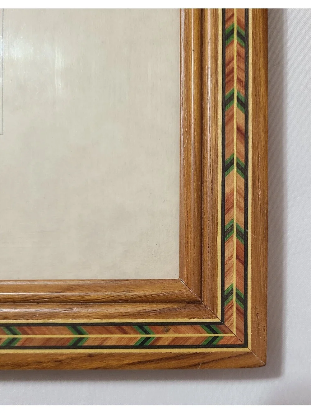 Vtg Fetco Handcrafted Marquetry Wood Picture Frame Sz 8x10 Inlaid Teak Rosewood